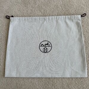 Authentic Hermes Herringbone Tweed Drawstring Storage Dust Bag Size  16.5x13